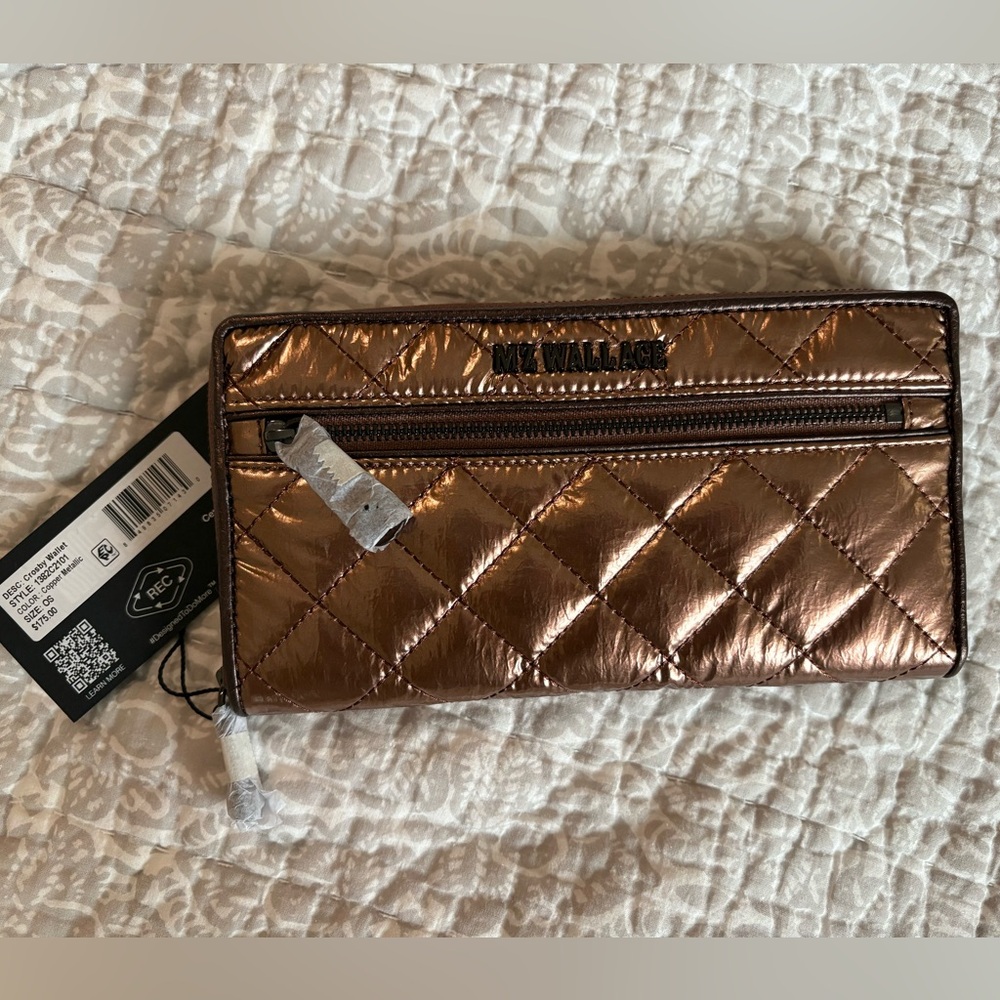 MZ Wallace Copper Metallic Crosby Wallet
